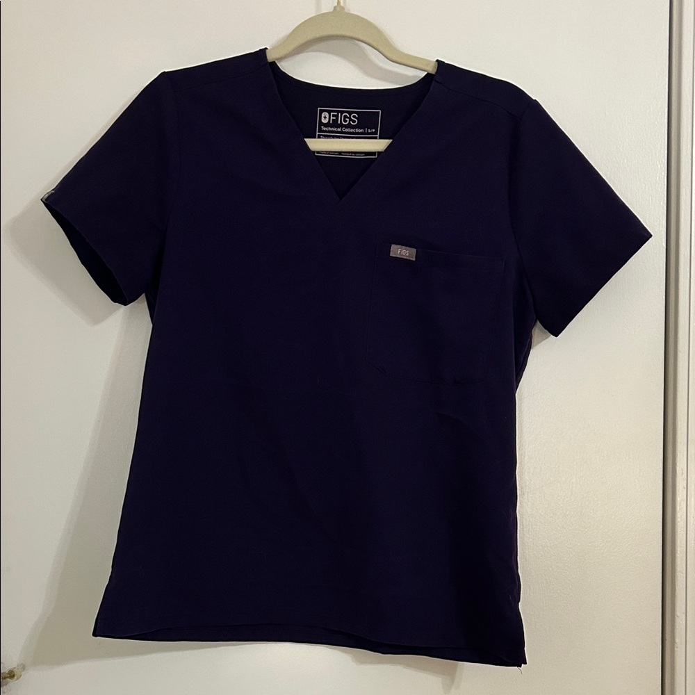Figs Purple Jam V-Neck Scrub Top